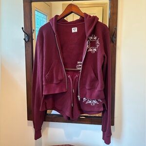 BOYS LIE Burgundy Short Sweat Set